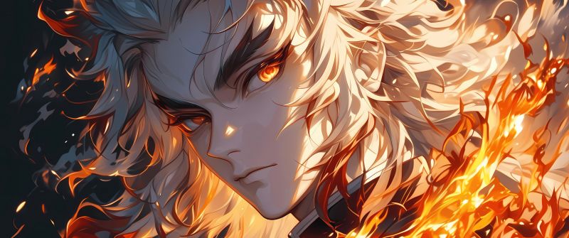 Kyojuro Rengoku, Dope, Demon Slayer: Kimetsu no Yaiba, Fire, 5K