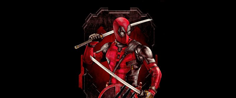 Deadpool & Wolverine, Deadpool, Movie poster, Black background, 8K, AMOLED, 5K, 2024 Movies