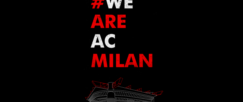 AC Milan, 5K, Football club, Black background, AMOLED