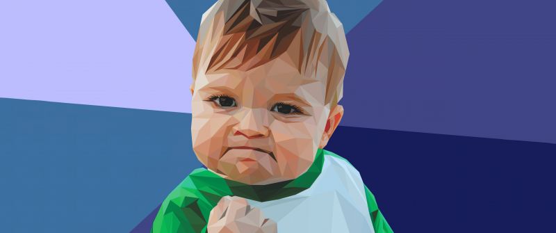 Success, Meme, Cute kid, 5K, Funny, Low poly