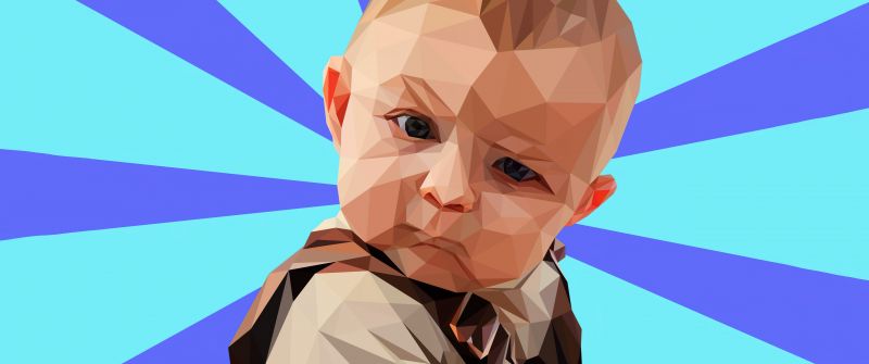 Cute kid, Meme, 5K, Funny, Low poly