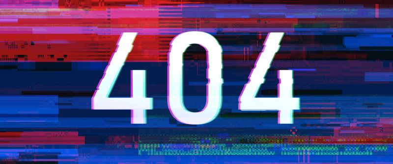 404 Error, Glitch art, Illustration, 404 not found, Colorful background