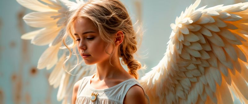 Cute child, Angel wings, AI art, Fairy, Cute Girl