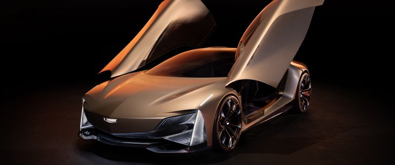 Cadillac Opulent Velocity, Concept cars, 2024, 5K, Futuristic, Dark background