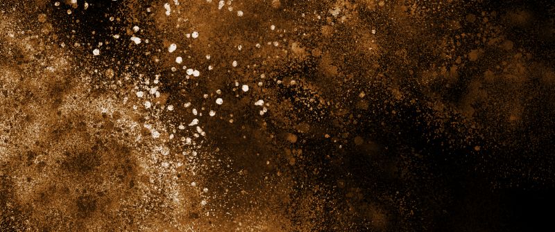 Explosion, Golden yellow, Dust, 5K, Dark theme