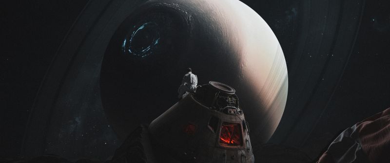 Astronaut, Spacescape, Dreamlike, 5K, Surrealism, Dark theme