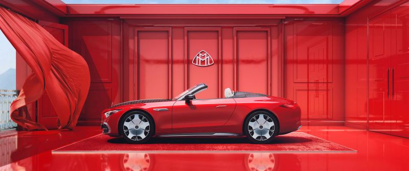 Mercedes-Maybach SL 680, 2024, 5K, Red aesthetic