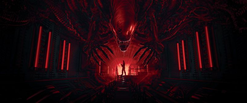 Alien: Romulus, Horror Movies, Dark red, Dark theme, 2024 Movies, Xenomorph