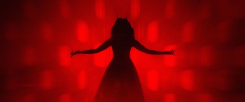 Scarlet Witch, Silhouette, Red background, 5K