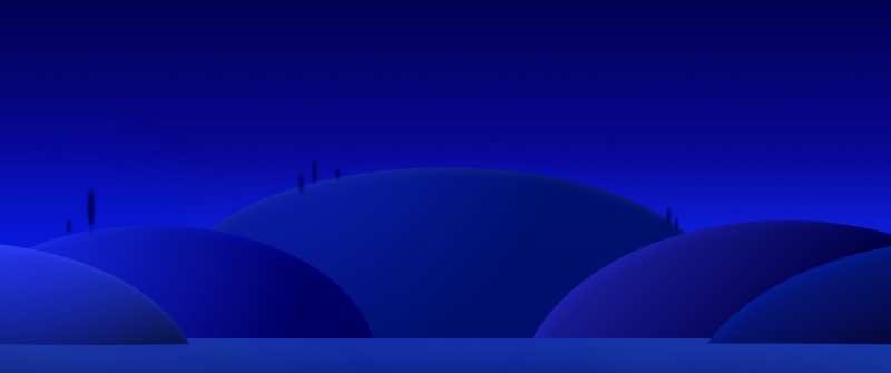 Blue aesthetic, Nightscape, Landscape, Gradient background, Minimalist, 5K, Night, Dark Mode