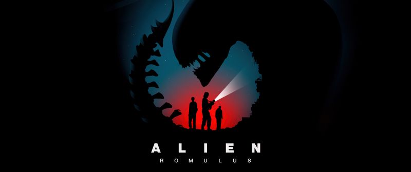 Alien: Romulus, Poster, 8K, Black background, 2024 Movies, 5K