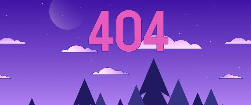 404 Error, Purple aesthetic, Purple sky, Landscape, 404 not found, Night sky, Coder