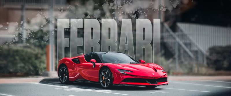 Ferrari SF90 Stradale, Poster, Red cars, Sports cars, 5K