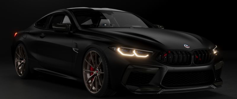 BMW M8 Gran Coupe, Dark aesthetic, Performance car, Dark background