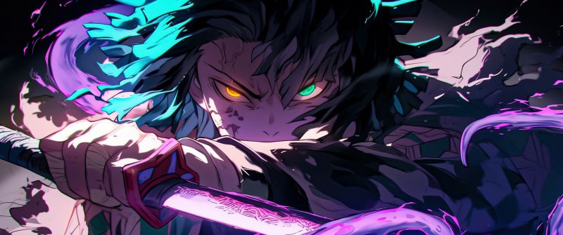 Tanjiro Kamado, Colorful anime, AI art, Demon Slayer: Kimetsu no Yaiba