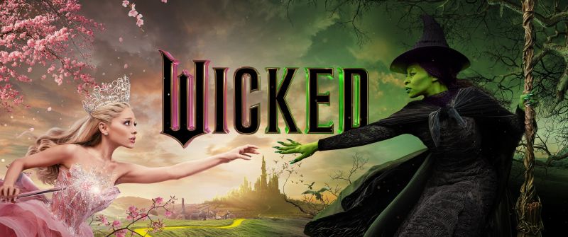 Wicked, Movie poster, Cynthia Erivo, Ariana Grande, 2024 Movies