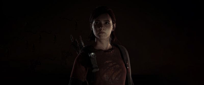 Ellie Williams, Dark background, The Last of Us Part II, 5K