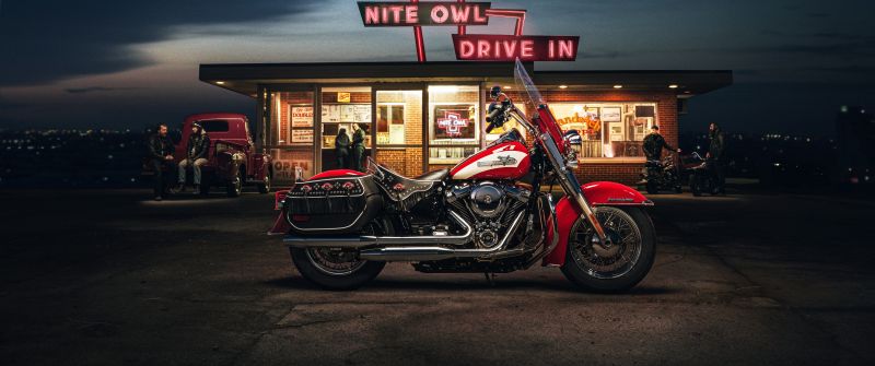 Harley-Davidson Hydra-Glide, 8K, Classic bikes, 5K, Night