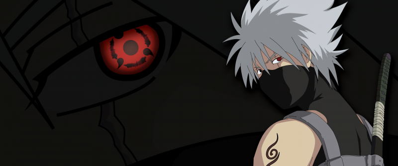 Kakashi Hatake, Dark aesthetic, Sharingan, 5K, Naruto