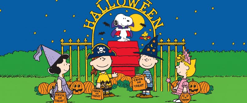 Peanuts, Trick or treat, Halloween background, Halloween pumpkins, 5K, Cartoon, Friends, Snoopy