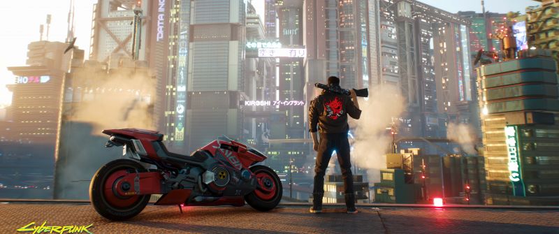 Cyberpunk 2077, Cinematic, 5K, V (Cyberpunk), Cyberpunk bike, Dystopian