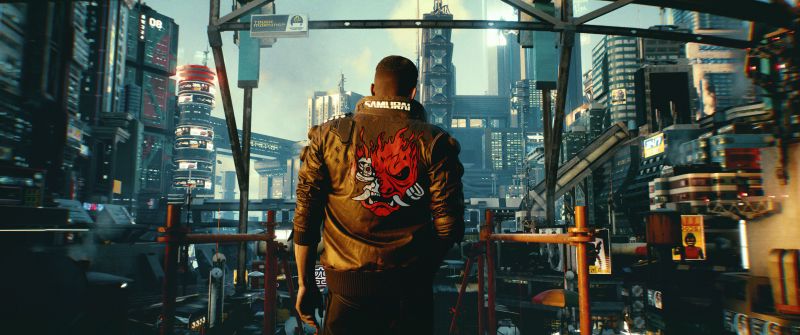 Samurai jacket, Ultrawide, Cyberpunk 2077, V (Cyberpunk), 5K, Dystopian