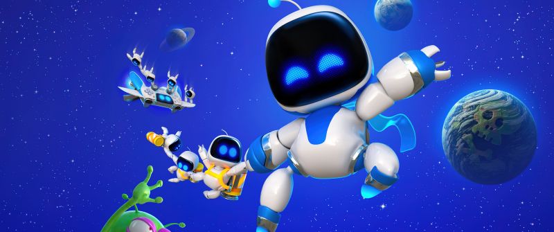 Astro Bot, 2024 Games, 5K, PlayStation 5, Blue background