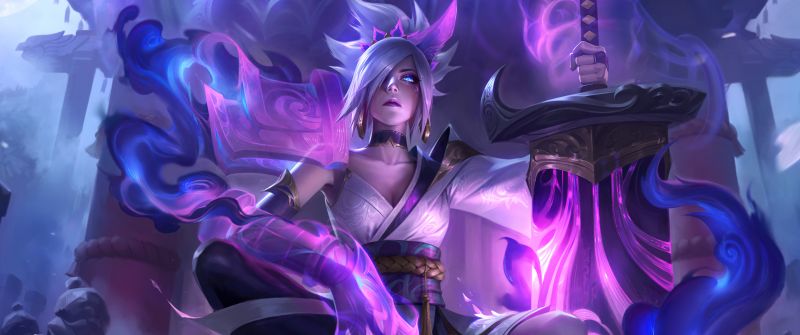 Spirit Blossom Riven, League of Legends, Riven, Purple aesthetic