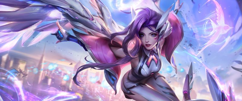 Battle Dove Seraphine, League of Legends, Seraphine, Purple aesthetic