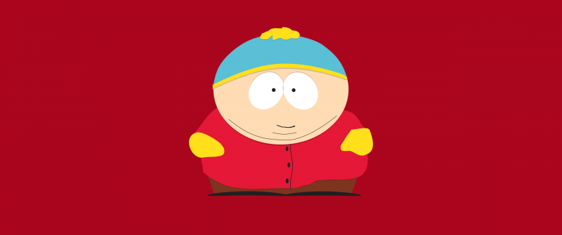 Eric Cartman, Minimalist, South Park, 5K, Red background