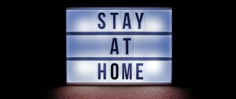 Stay at Home, Sign board, Dark background, 5K, 8K