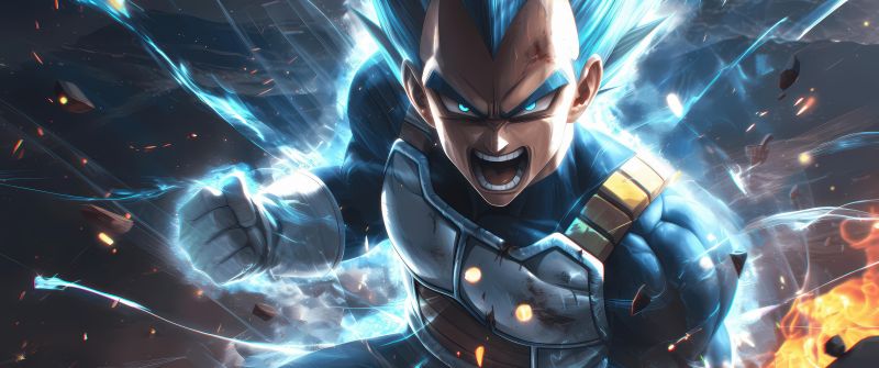 Vegeta, Angry, Dragon Ball, 5K, AI art