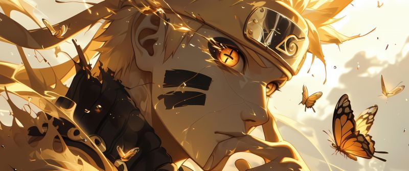 Golden, Naruto Uzumaki, Artwork, 5K, AI art