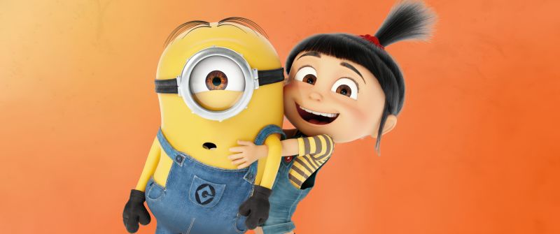 Agnes, Minion, Despicable Me, 5K, 8K, Orange background