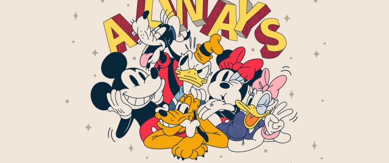 Mickey Mouse, Friends, Best friends, 5K, Goofy, Pluto, Minnie Mouse, Donald Duck, Daisy Duck, Cartoon, Disney