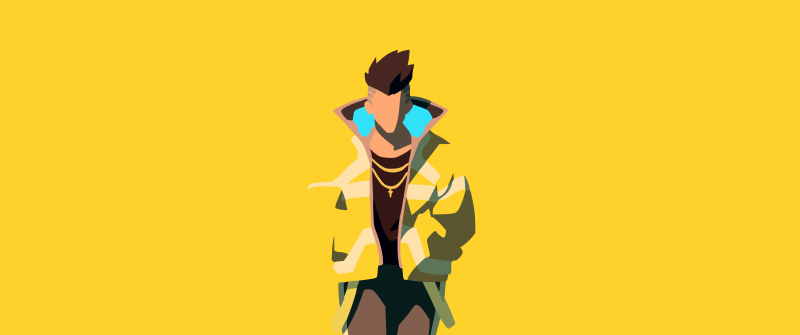 David Martinez, Minimalist, Yellow aesthetic, 5K, Yellow background, Cyberpunk: Edgerunners