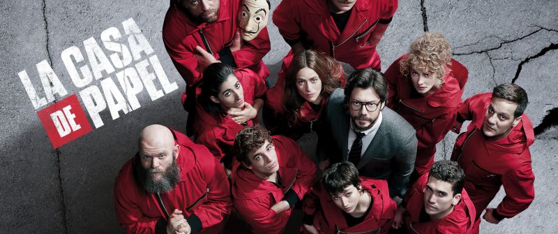 La casa de papel, TV series, Money Heist, 5K, Alvaro Morte as The Professor, Ursula Corbero as Tokyo