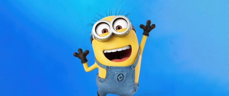 Minion, Blue background, 5K, Despicable Me