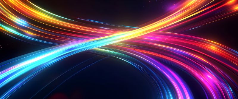 Neon, Curves, Infinity, Neon trails, Dynamic, Energy, Galaxy, 5K, 8K, Cosmic, Colorful background