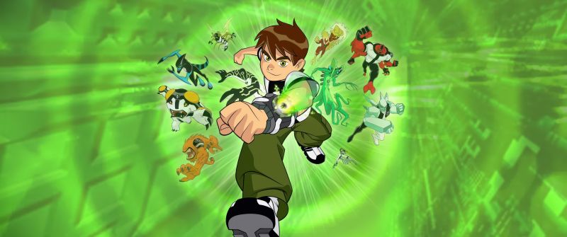 Ben 10, 5K, Cartoon Network, Ben Tennyson, Green background