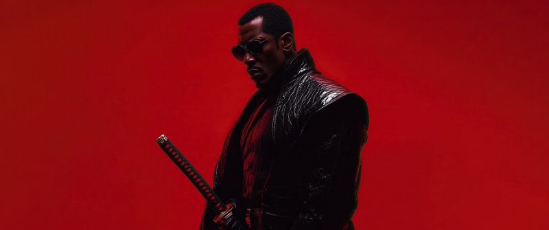 Blade, Red background, 5K