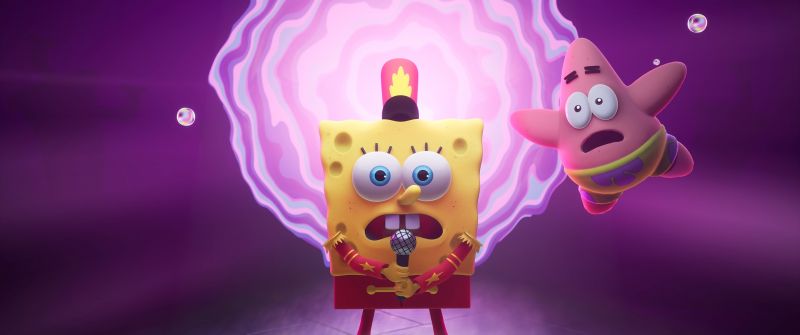 SpongeBob SquarePants: The Cosmic Shake, Video Game, Pink background, Patrick Star