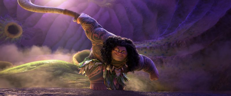 Maui (Dwayne Johnson), Ultrawide, Moana 2, 2024 Movies