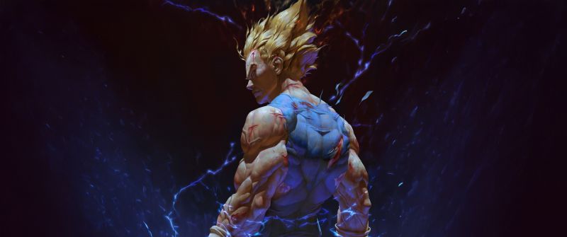 Vegeta, Muscular, Super Saiyan Blue, 5K