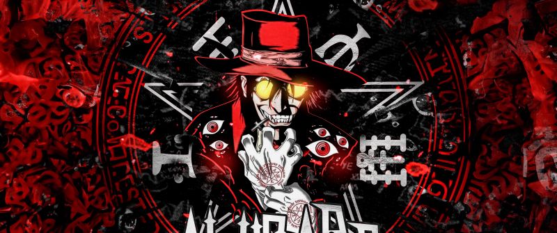 Alucard, AI art, Hellsing, Red background, 5K