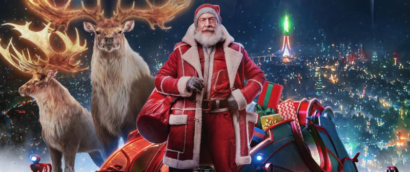 J. K. Simmons, Santa Claus, Red One, 2024 Movies, Santa Claus chariot, Reindeer Chariot