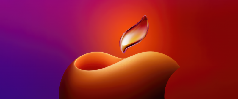 Diwali, Apple logo, Gradient background, Aesthetic, 5K