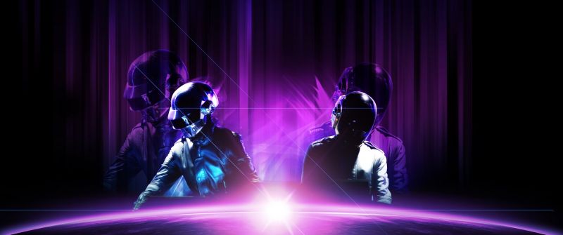 Daft Punk, Live concert, Electronic music duo, Purple, Neon