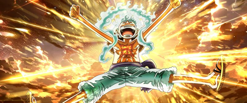 Laughing Luffy, One Piece, 5K, Gear 5, Monkey D. Luffy