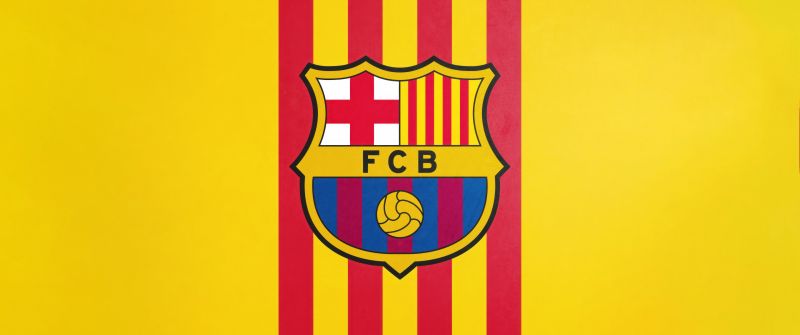 FCB, Yellow background, FC Barcelona, Crest